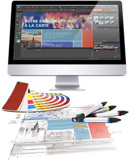 Design original : création sur mesure de vos visuels, site internet et documents événementiels